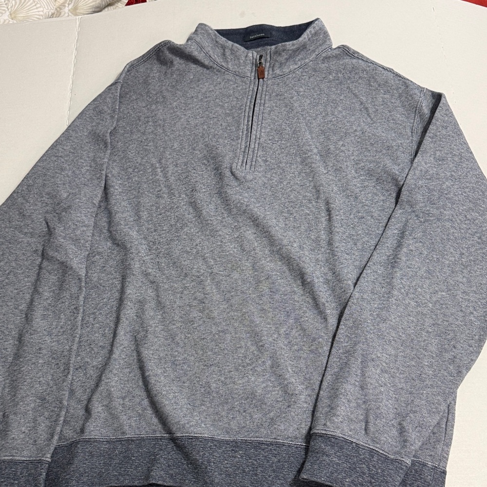 Men's turtleson quarter zip - heathered navy